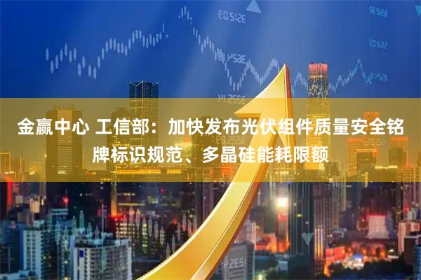 金赢中心 工信部：加快发布光伏组件质量安全铭牌标识规范、多晶硅能耗限额